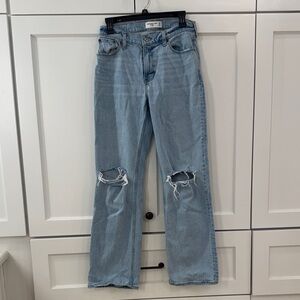 Abercrombie & Fitch Light Blue Low Rise Baggy Jeans